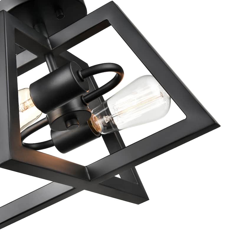 Matte Black 2 Light Semi-Flush