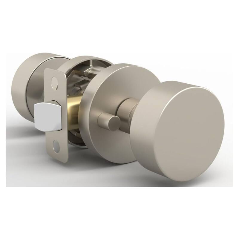 Mega Handles BUENA Privacy Door Knob | Keyless Lock | Reversible for Bedroom, Bathroom, Hallway, Closet | Stainless Steel - Satin Nickel