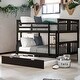 preview thumbnail 17 of 41, Contemporary Full over Full Bunk Bed with Twin Size Trundle and Built-in Ladder, Save Space or Split Into 2 Beds