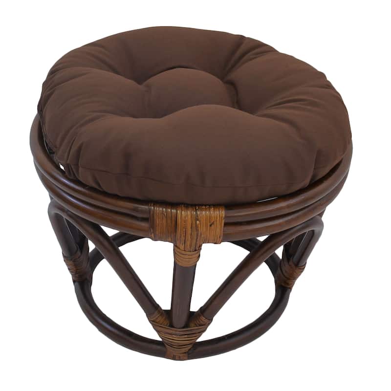 18-inch Round Twill Footstool/Ottoman Cushion (Cushion Only) - 18 x 18 - Chocolate