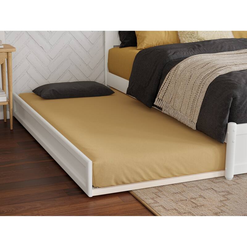 Felicity Platform Bed with Panel Footboard and Twin Trundle