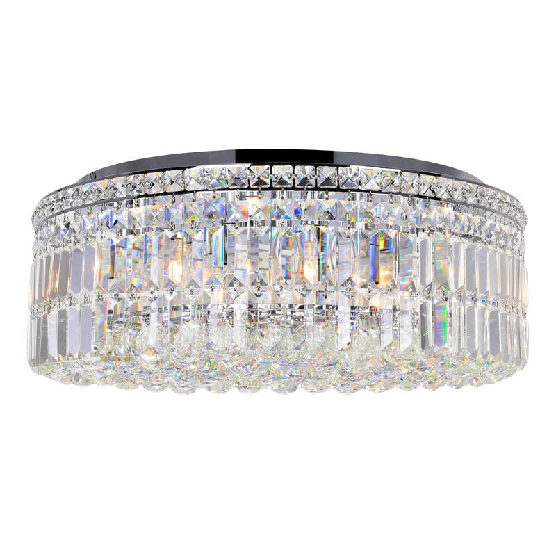 Colosseum 10 Light 24in Chrome Flush Mount with Crystals - Chrome