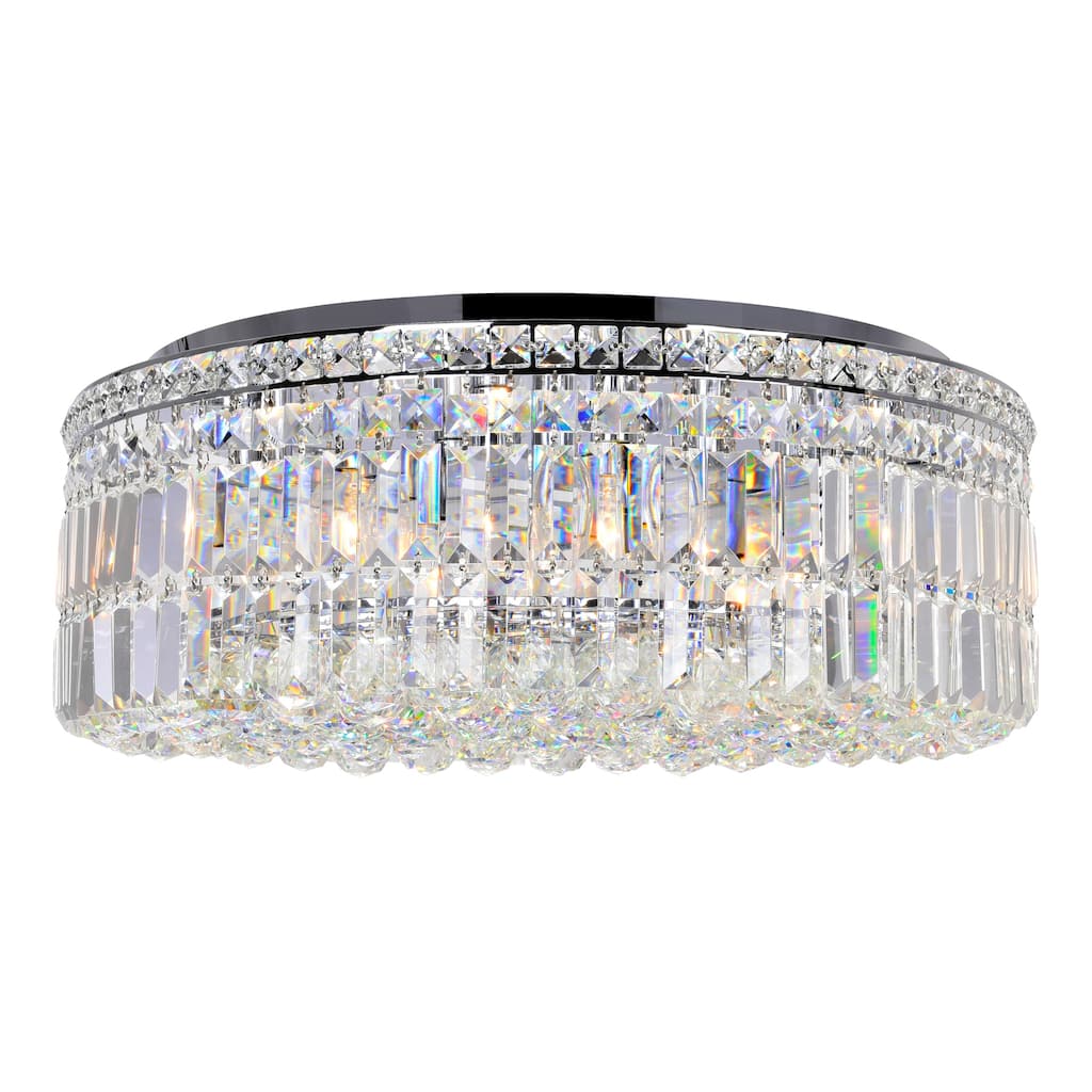 Colosseum 10 Light 24in Chrome Flush Mount with Crystals