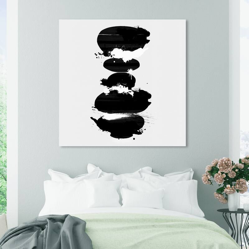Wynwood Studio Canvas Abstract Perfect Balance Noir Square Black and Modern & Contemporary Wall Art Canvas Print - 40 x 40