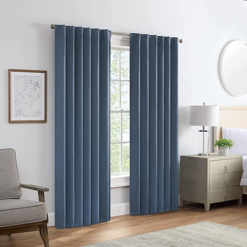 Eclipse Lambert Room Darkening Curtains - Stone Blue - 52x84 - 84 Inches