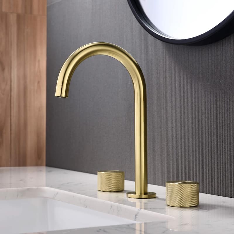 Circular X 8" Bathroom Sink Widespread Faucet with Drain Assembly