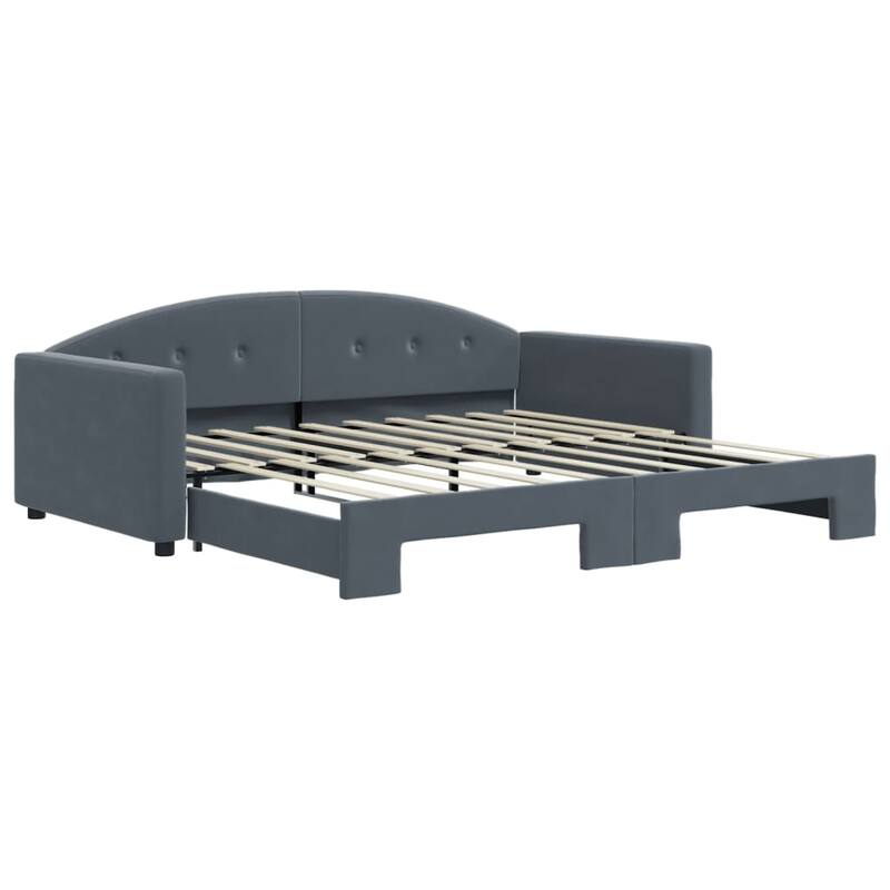 vidaXL Daybed with Trundle without Mattress Dark Gray 39.4"x74.8"
