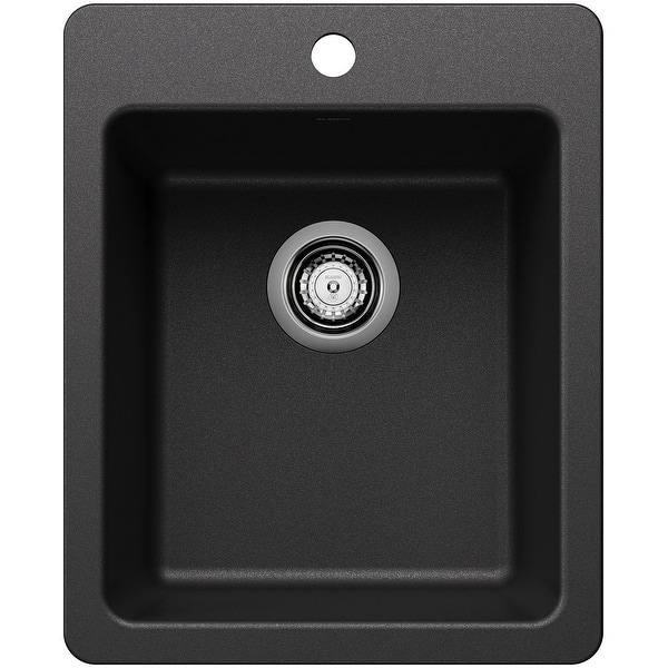 slide 2 of 16, Blanco 443237 Liven 16-3/4" Drop-In/Undermount Single Basin SILGRANIT Anthracite