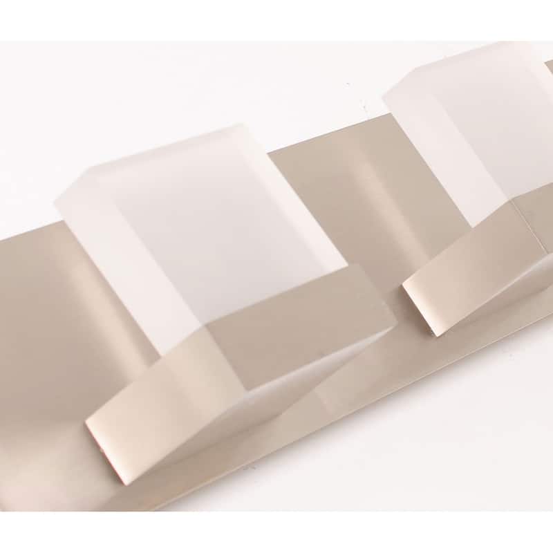 Arlo 4-light ADA Satin Nickel LED Vanity, Frosted Acrylic Shade