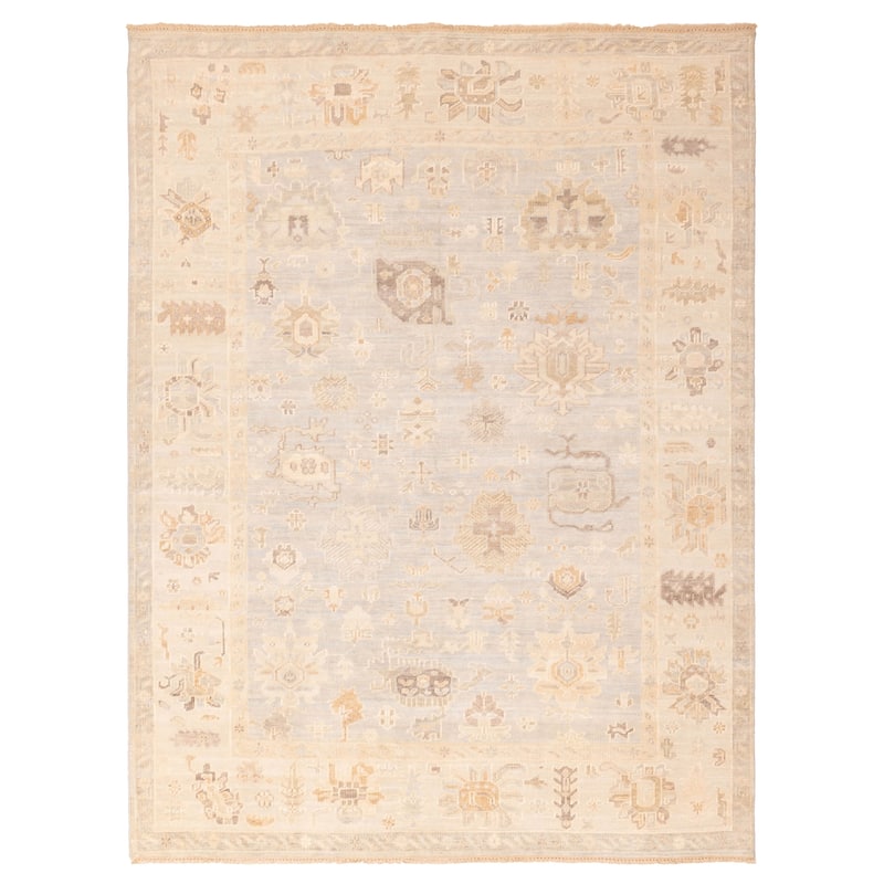 ECARPETGALLERY Hand-knotted Kavya Oushak Light Blue Wool Rug - 9'0 x 11'9