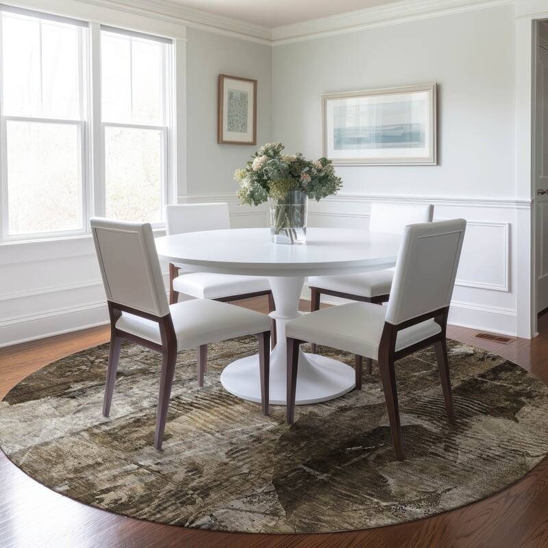 Machine Washable Indoor/ Outdoor Foilage Chantille Rug