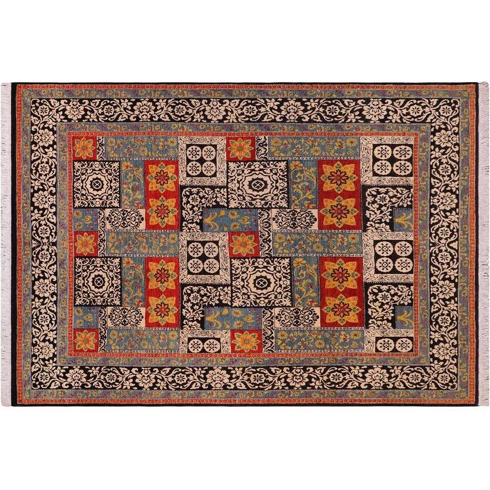 Boho Chic Ziegler Chris Rust Black Hand-Knotted Wool Rug - 7'8'' x 9'10''
