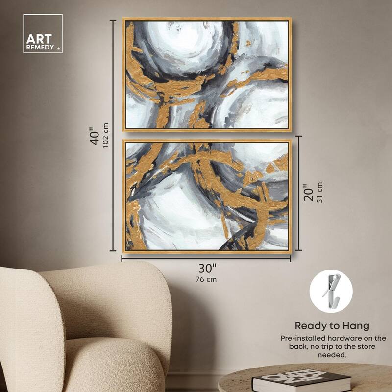 Love Circles Canvas Set of 2 by Art Remedy