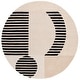 preview thumbnail 8 of 10, SAFAVIEH Handmade Chatham Georga Mid-Century Modern Wool Rug 6' Round - Ivory/Black - Round
