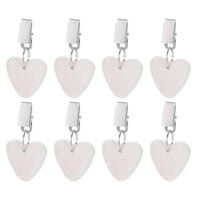 8PCS Marble Heart Shape Tablecloth Weights with Metal Clip