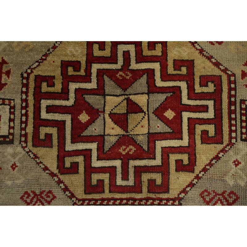 Hand Knotted Oriental 100% Wool Carpet Traditional Tribal Beige & Ivories Kazak Area Rug - 7' 11'' X 4' 11''