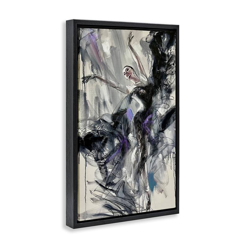 Stupell Abstract Elegance Dancer Framed Floater Canvas Wall Art Design By Lucille Lee