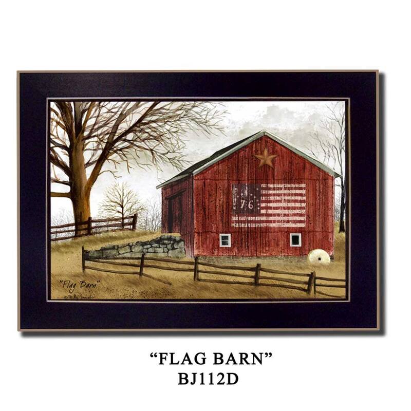 TrendyDecor4U Contemporary "Flag Barn" Framed Print Wall Art by Billy Jacobs
