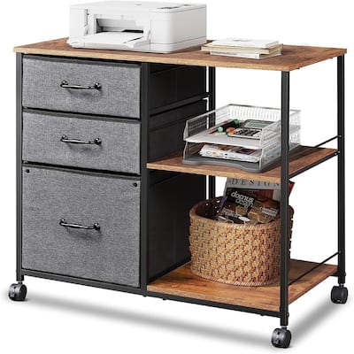 3 Drawer Mobile File Cabinet - 15.75"D x 29.53"W x 26.77"H