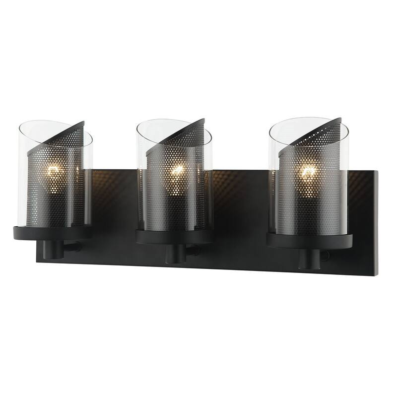 Varaluz So Inclined 3-Light Glass and Mesh Bathroom Vanity Light