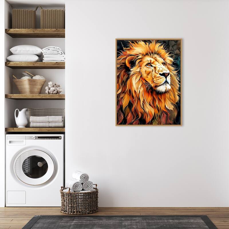 Lion Mane by Justyna Jaszke Framed Canvas Wall Art