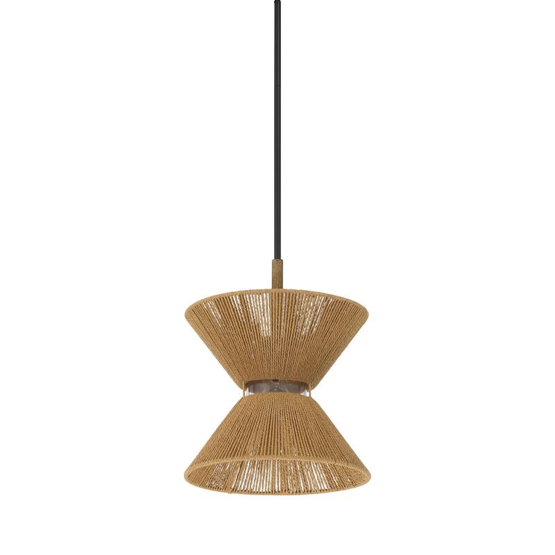 Craftmade 58591 Serena 13" Wide Pendant - Flat Black / Walnut