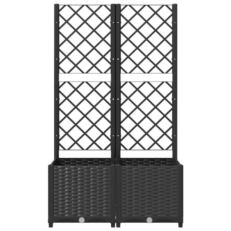 vidaXL Garden Planter with Trellis Plant Pot Flower Box Raised Bed Outdoor PP