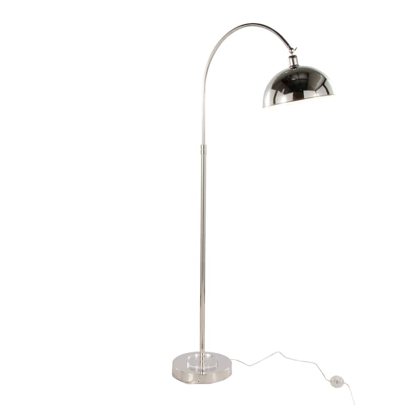 Porch & Den Morello 63.5" Floor Lamp - Polished Nickel/White Metal/Clear Crystal