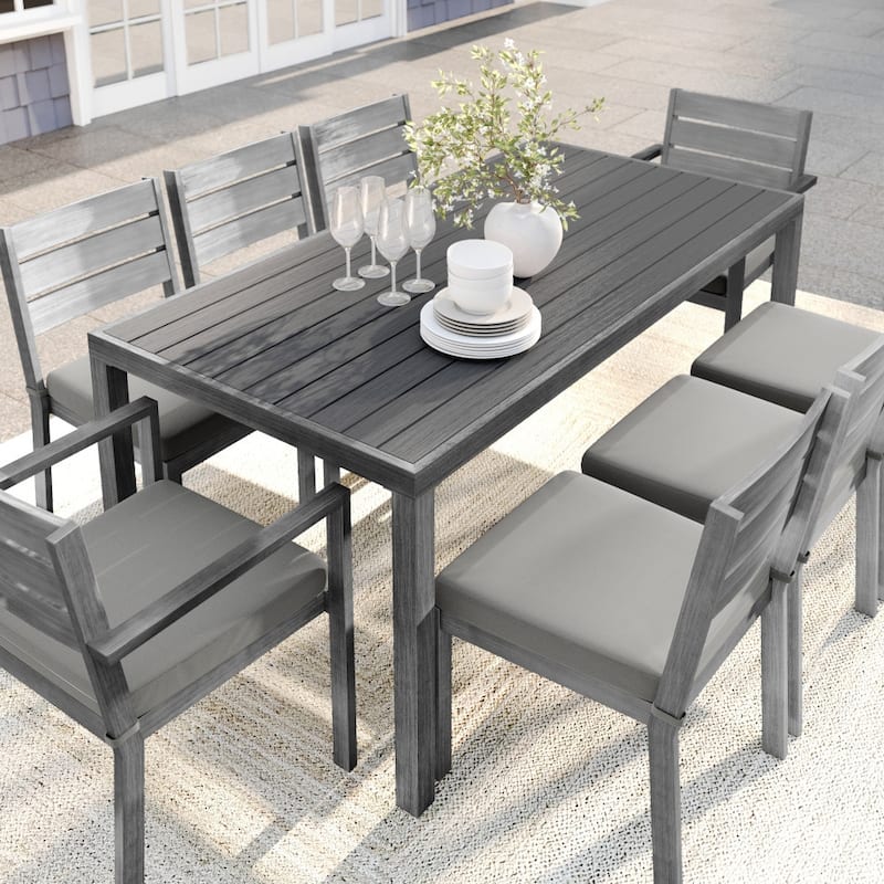 Martha Stewart 71" All-Weather Patio Dining Table with Umbrella Hole - 71"D x 35"W x 30"H
