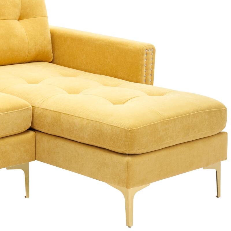 110" L-Shape Convertible Sectional Sofa Couch