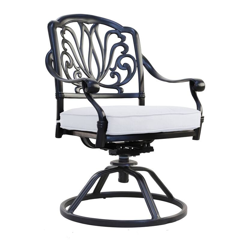 Manasquan 13-piece Gunmetal Aluminum Dining Set with Cushioned Swivel Chairs by Havenside Home