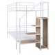 preview thumbnail 7 of 9, White Twin over Twin Size Metal Bunk Bed with Storage Ladder & Wardrobe