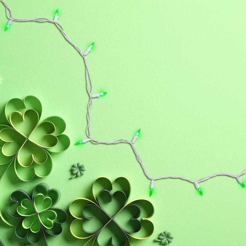 50 LED Mini Christmas Lights - 16.25 ft White Wire - 16.25'
