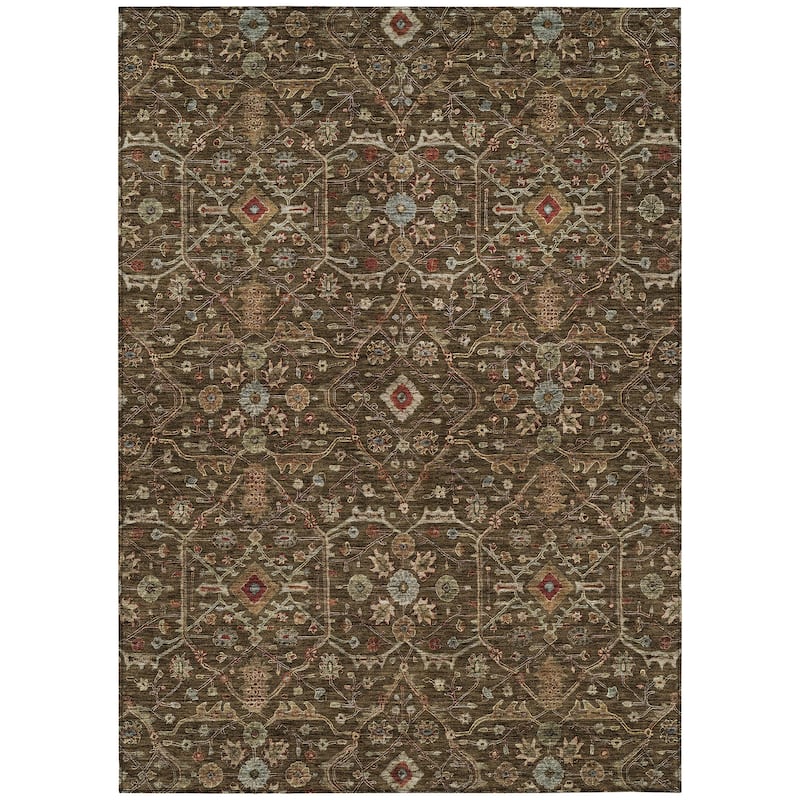 Machine Washable Indoor/ Outdoor Traditional Persian Chantille Rug