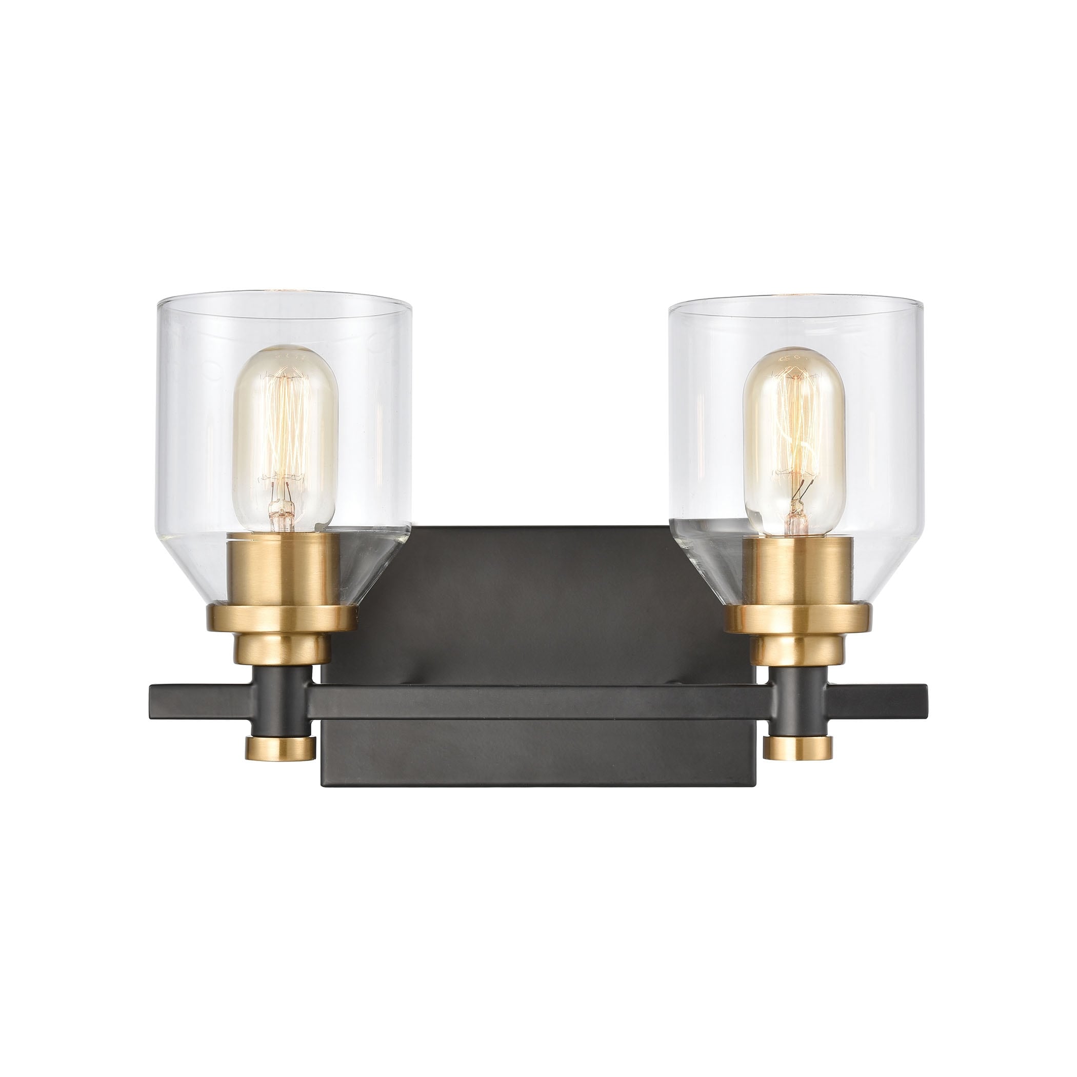 Atlas Lighting Cambria Industrial 2/3-Light Black and Brass Bathroom Vanity Light