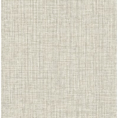 Faux Grasscloth Tatiana Rattan Off-White Woven Wallpaper