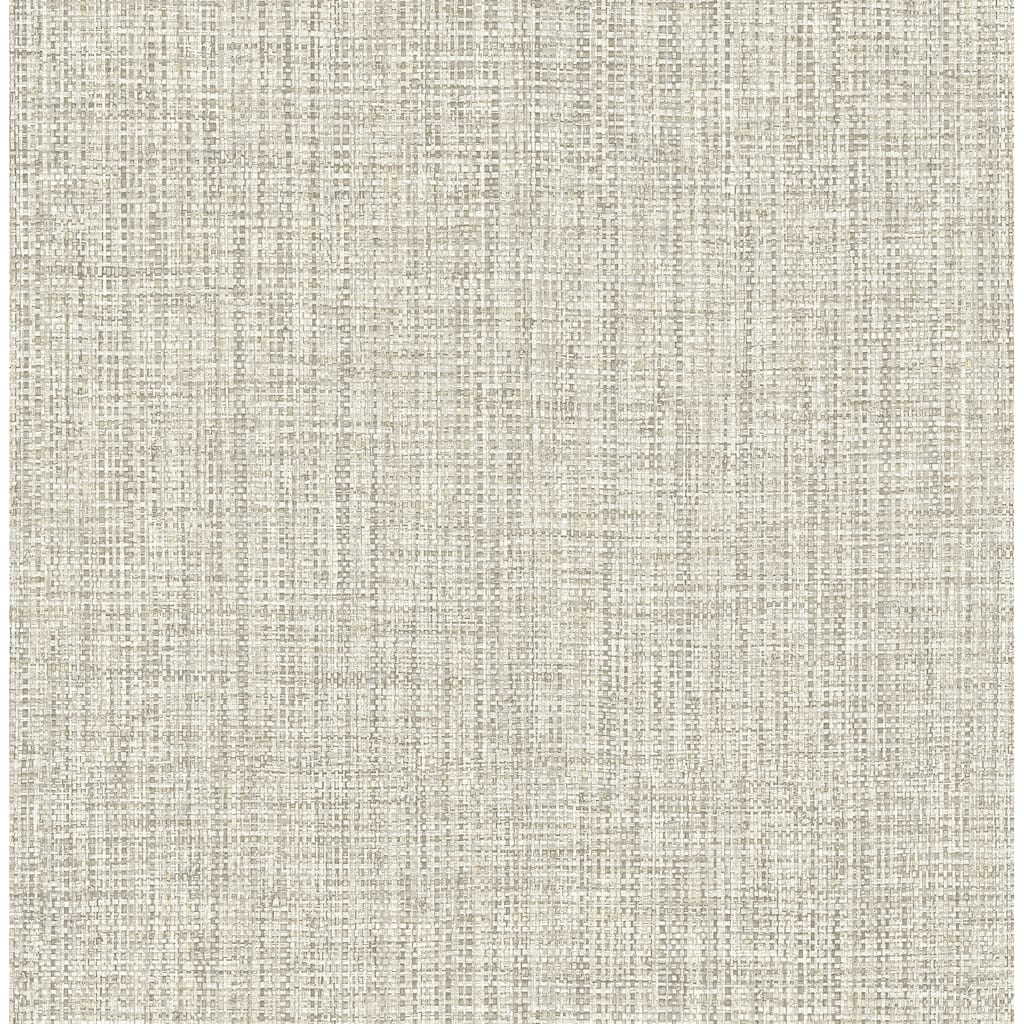 Faux Grasscloth Tatiana Rattan Off-White Woven Wallpaper