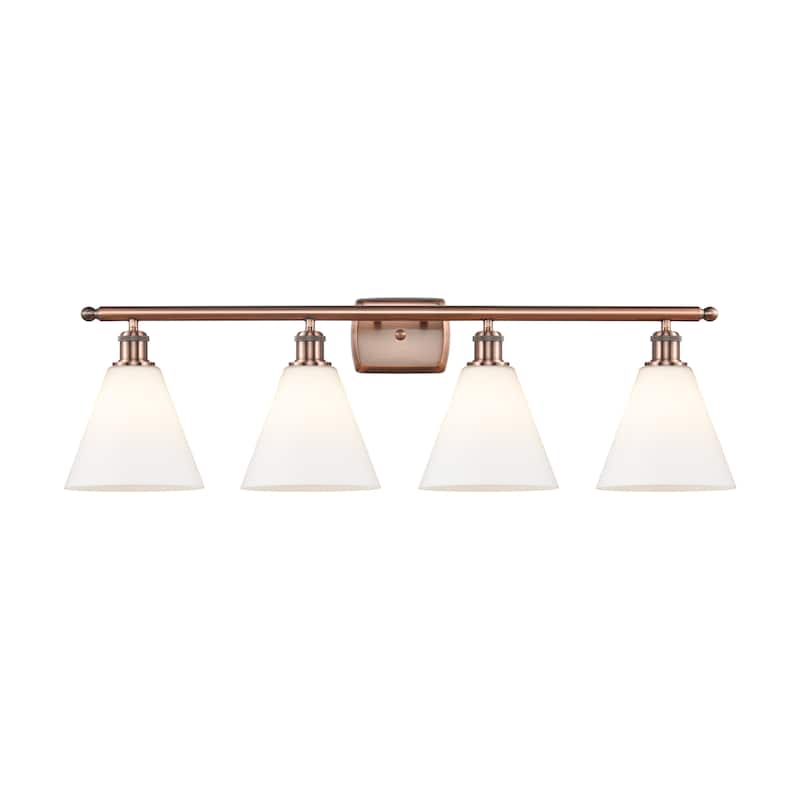 Innovations Lighting Berkshire - 4 Light 38" Bath Vanity Light - Antique Copper Finish/Matte White