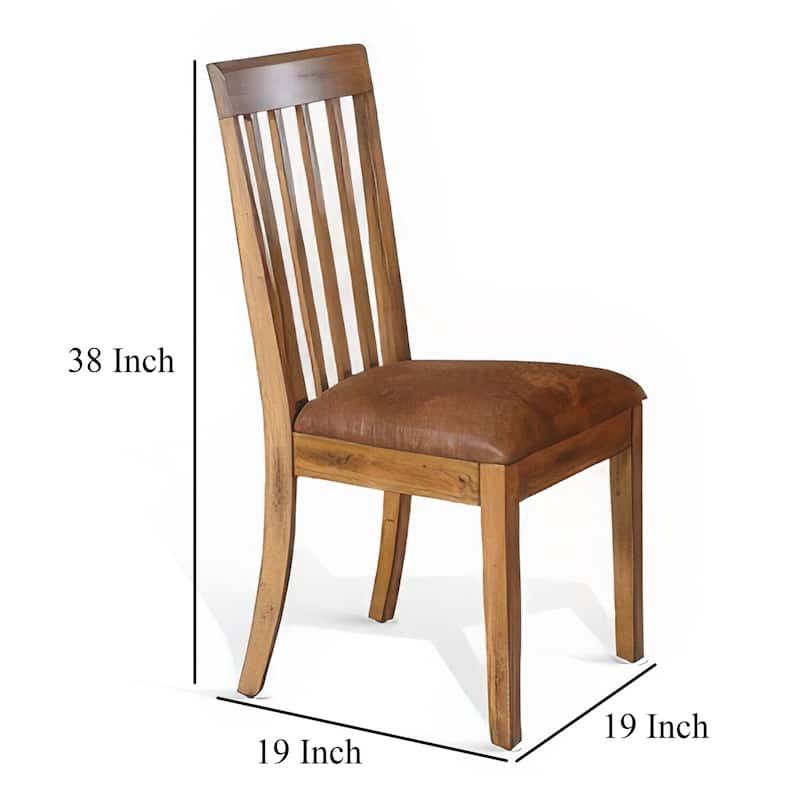 Brown/Light Brown Fabric Upholstered Wood Frame Dining Chair, Sturdy Dining Chair for Dining Rooms - 17.5