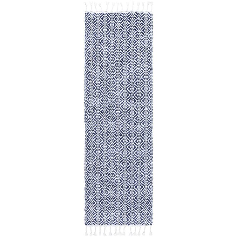 Livabliss Peony Cottage Medallion Area Rug - Navy/White - 2' 6" x 8'