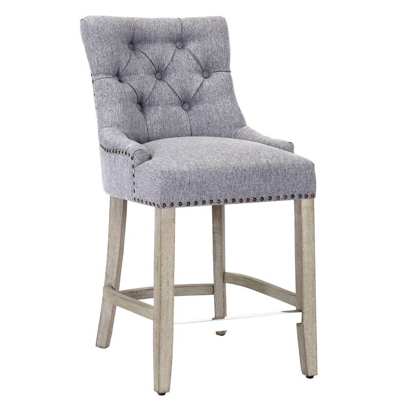 Carter 24" Upholstered Button Tufted Counter Bar Stool