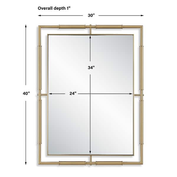 Uttermost It's All Connected Rectangle Brass Mirror - 40"H x 30"W x 1" D