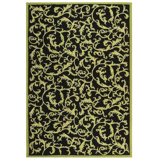 SAFAVIEH Handmade Chelsea Smita French Country Wool Rug - 5'3" x 8'3" - Black