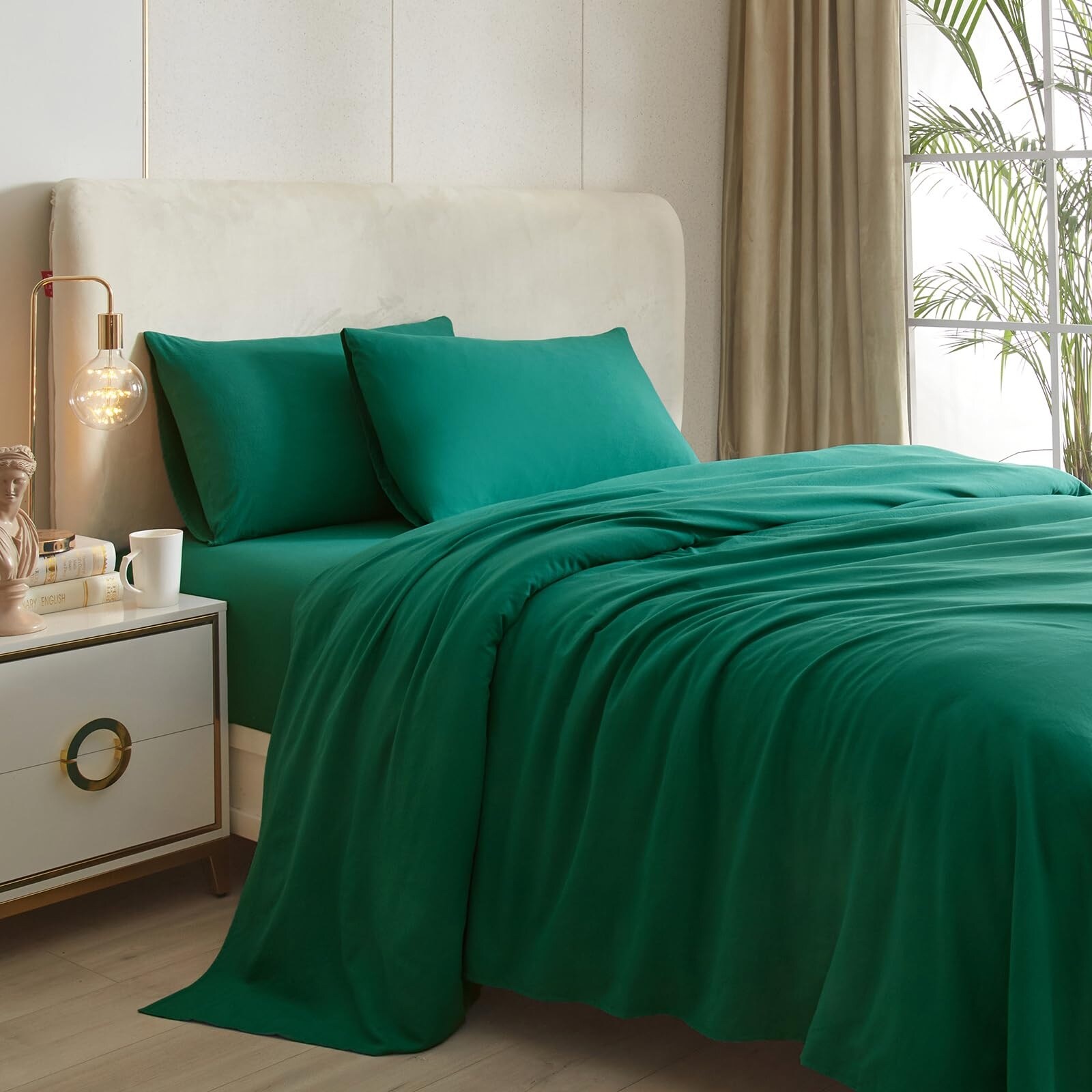 Dark Green Twin Sheets Set 3 Piece Cooling Bed Sheets Hotel Luxury Fitted Sheet Set Super Soft Sheet Deep Pocket 16 Bed Bath Beyond 40372019