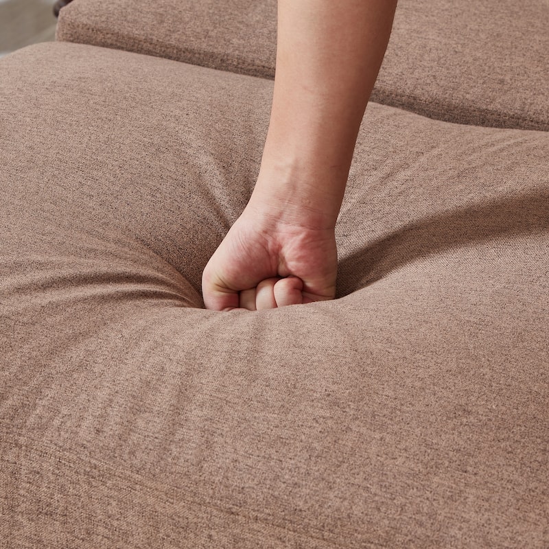 L-shaped Chaise Sectional Sofa with Movable Ottoman, Hidden Storage in Armrests & Seats, Storage Couches with Thick Cushions