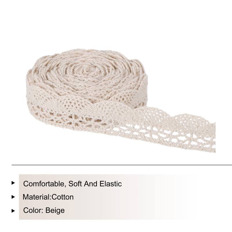 Lace Ribbon 0.79 Inch Cotton Lace Trim Beige Style 6