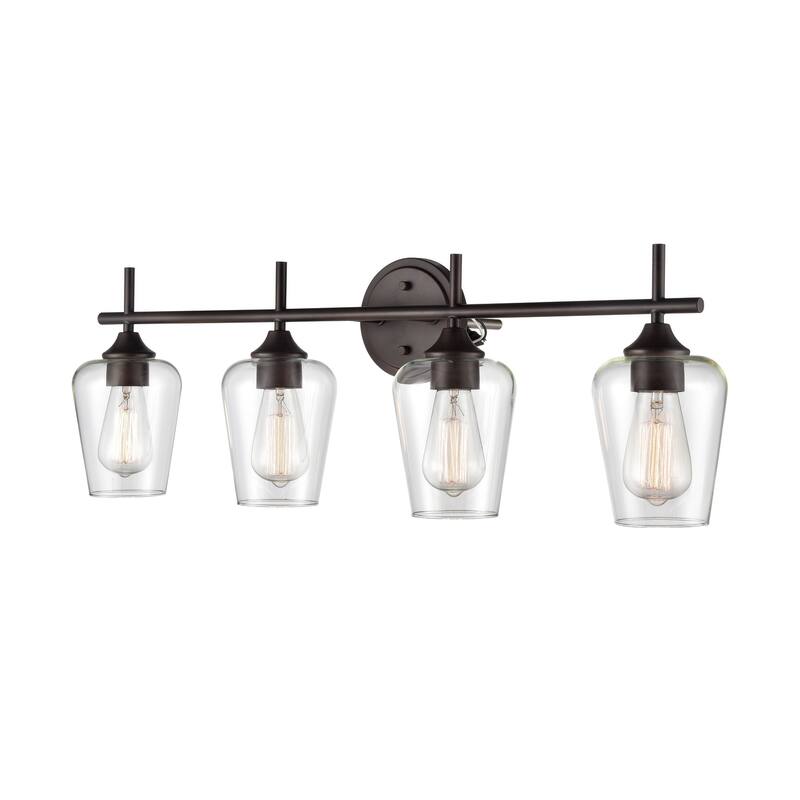 Millennium Lighting Ashford 4 Light Bathroom Vanity in Multiple Finishes with Clear Glass Shades