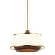 preview thumbnail 1 of 9, Varaluz Desert Flyer 3-Light Convertible Pendant/Semi-Flush - Satin Brass/Medium Walnut Brass, Natural, Brown