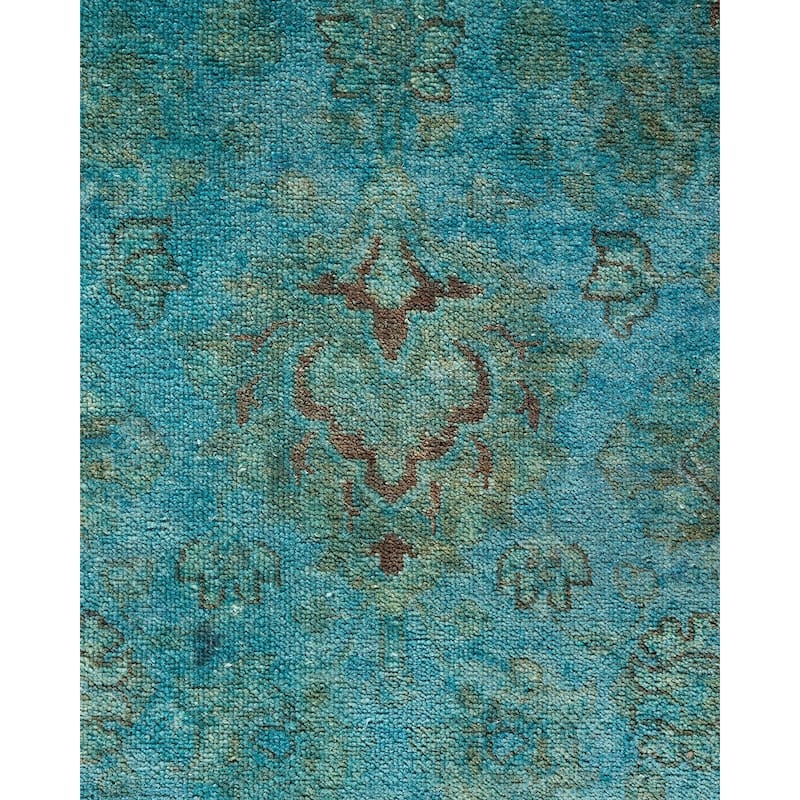 Overdyed, One-of-a-Kind Hand-Knotted Area Rug - Blue - 7' 10" x 10' 2"