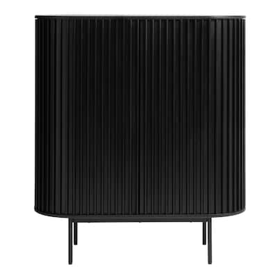 Rye Studio Contemporary Black Oak Cabinet with Sliding Doors - 17.75"W x 43.25"L x 49.2"H